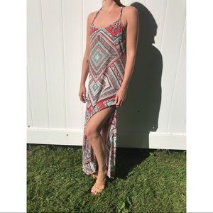 Women’s summer maxi dress geometric print